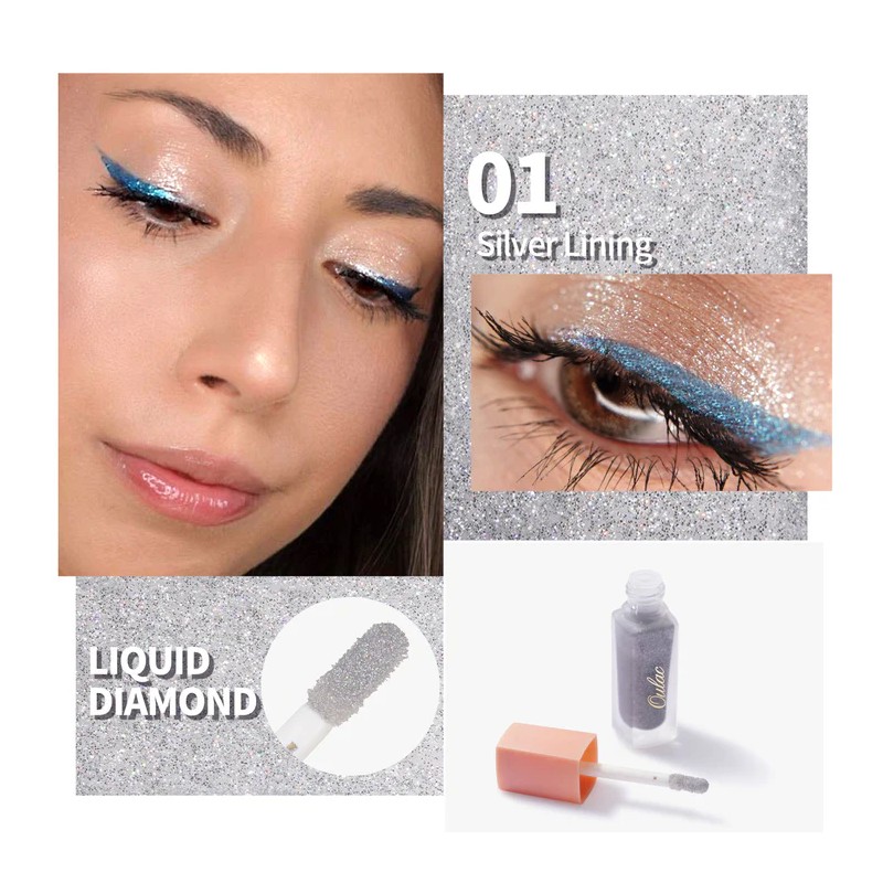 Oulac Liquid Diamond Göz Farı Silver 01