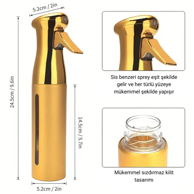 Otomatik Püskürtmeli Suluk Metal Gövde Gold Renk NA-01-G